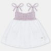 VESTIDO DE BEBÉ NIÑA COMBINADO CON TELA BORDADA CALADA