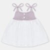 VESTIDO DE BEBÉ NIÑA COMBINADO CON TELA BORDADA CALADA