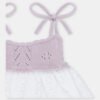 VESTIDO DE BEBÉ NIÑA COMBINADO CON TELA BORDADA CALADA