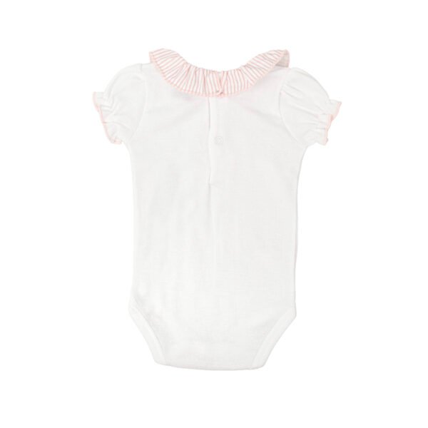 CONJUNTO BEBÉ CUELLO VOLANTE DE RAYAS DE BABIDU