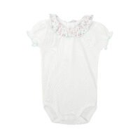 CONJUNTO RECIÉN NACIDO CUELLO VOLANTE DE FLORES DE BABIDU