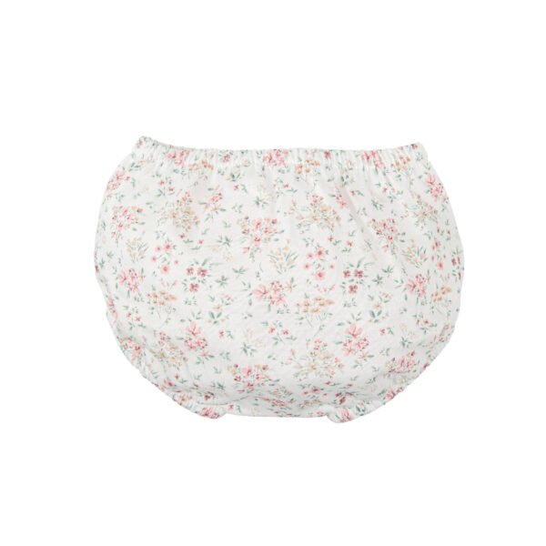 CONJUNTO RECIÉN NACIDO CUELLO VOLANTE DE FLORES DE BABIDU