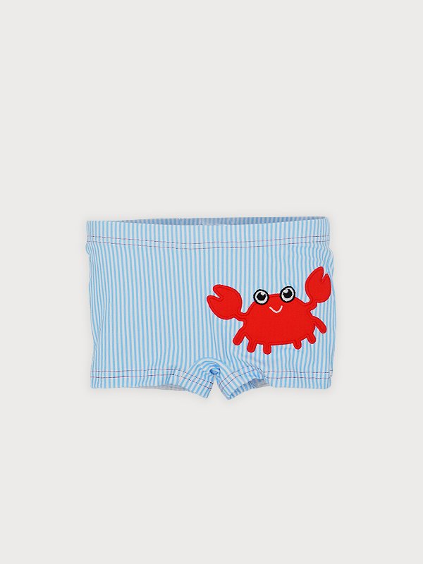 BAÑADOR CANGREJO CONJUNTO CAMISETA Y BAÑADOR NIÑO CON CANGREJO Y RAYAS DE SARDON